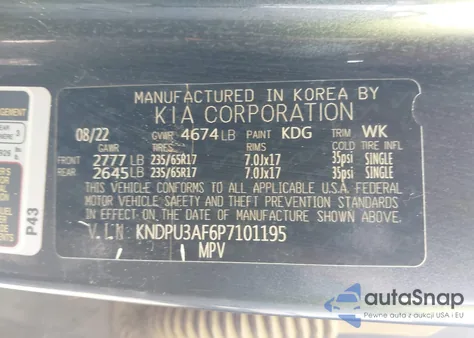 2023 Kia Sportage Lx from USA, damaged, VIN KNDPU3AF6P7101195